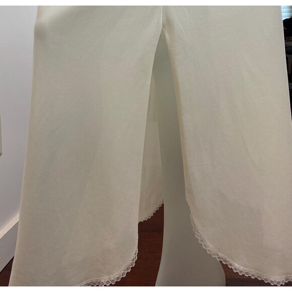 VTG Empire Waist Nightgown Maxi Slip Lingerie Lace Trim Sheer Romantic Boho - Picture 9 of 11